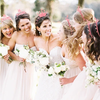 

6pcs Bride Wedding Baby Birthday Crown Headband Flower Birthday Hat Headwear Birthday Party Crown Glitter Party Headdress