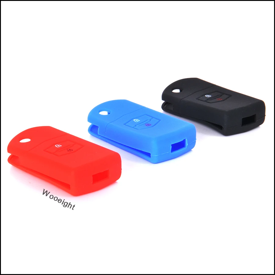 2 Buttons Silicone Car Styling Remote Flip Key Cover Case Fob For Mazda 2 3 5 6 CX7 RX8 MX5 Demio 2009 2010 2011 20 (6)