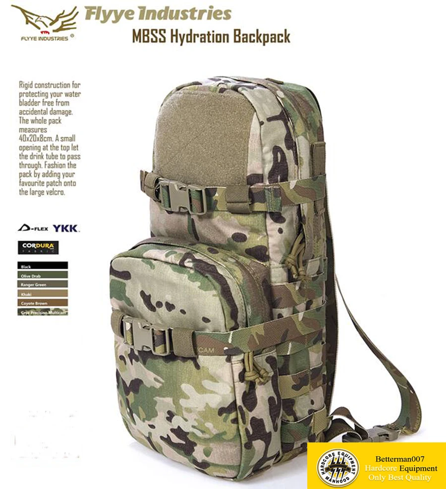 Genuine Flyye MOLLE System Waterproof Nylon Fabric MBSS Hydration Water Backpack Outdoor