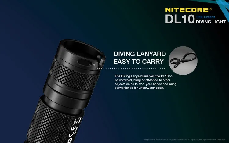 NITECORE DL10& UM10 Зарядное устройство 18650 Батарея 1000LM CREE XP-L HI V3 светодиодный фара-Искатель подводная с водонепроницаемым чехлом и возможностью погружения на глубину до 30 м