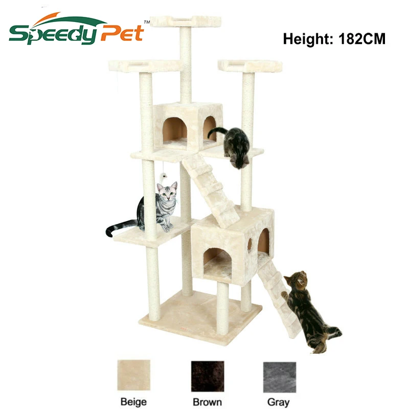 Domestic Delivery Big Cat Tree Tower Condo Furniture Scratch Post Cat Jumping Toy with Ladder for Kittens Pet House Play Domestic Delivery Big Cat Tree Tower Condo Furniture Scratch Post Cat Jumping Toy with Ladder for Kittens Pet House Play