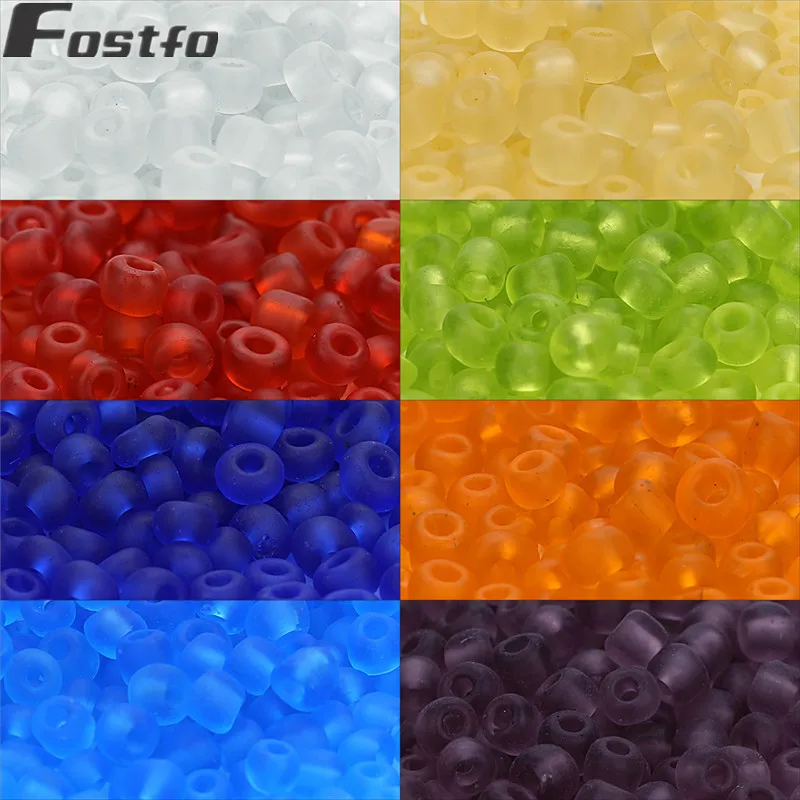 

Fostfo 750pcs/lot 4mm Candy Colors Frosted Small Glass Seed Beads Bulk Handmade Beads Glass for DIY Women Jewelry Findings