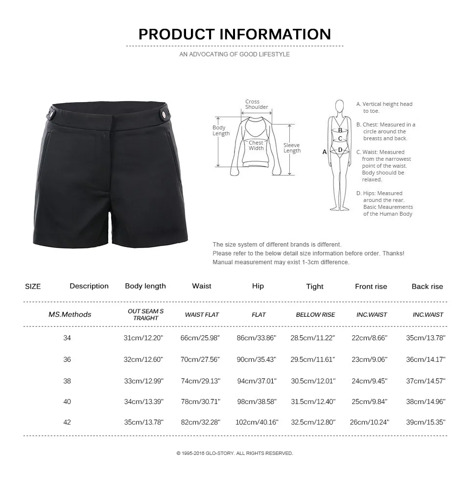 GLO-STORY Новое поступление женские шорты высокого качества однотонные офисные стильные летние шорты женские короткие WMK-1180