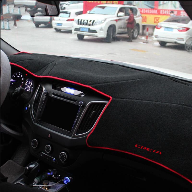 Skup Pokrywa deski rozdzielczej samochodu maty osłona pochłaniająca światło Instrument platforma biurko dywany dla Hyundai Creta Ix25 2015 2017 2018 2019 akcesoria