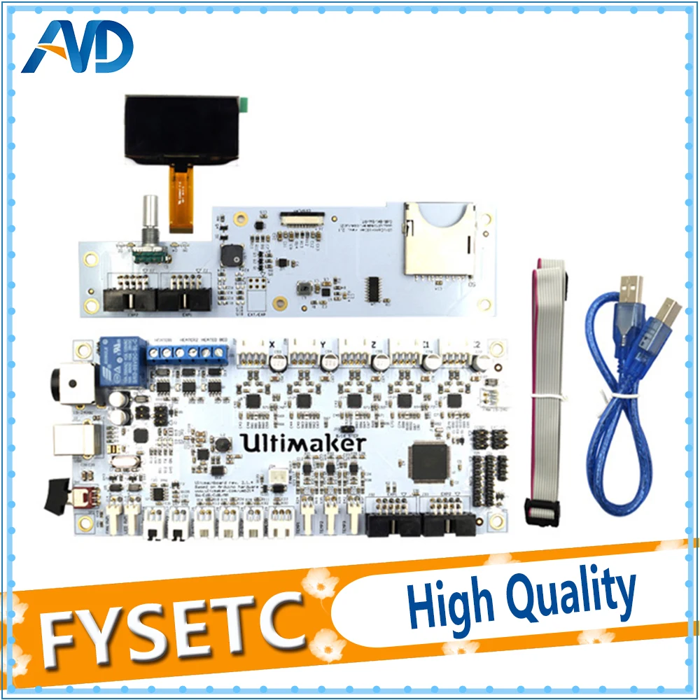 

Ultimaker V2.1.4 mainboard with OLED screen kit UM2 smart controller board circuit mother board PCB electronic control panel