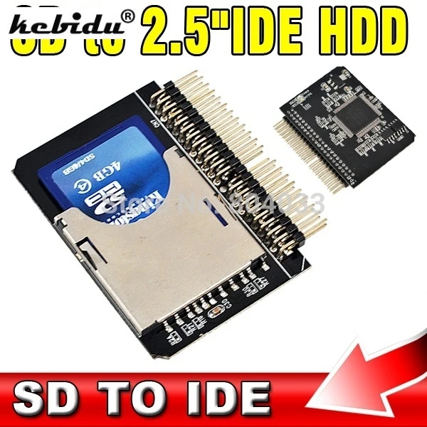 

kebidu SD to IDE 2.5" 44 Pin Adapter SDHC/SDXC/MMC to IDE 2.5 inch 44pin Male Converter