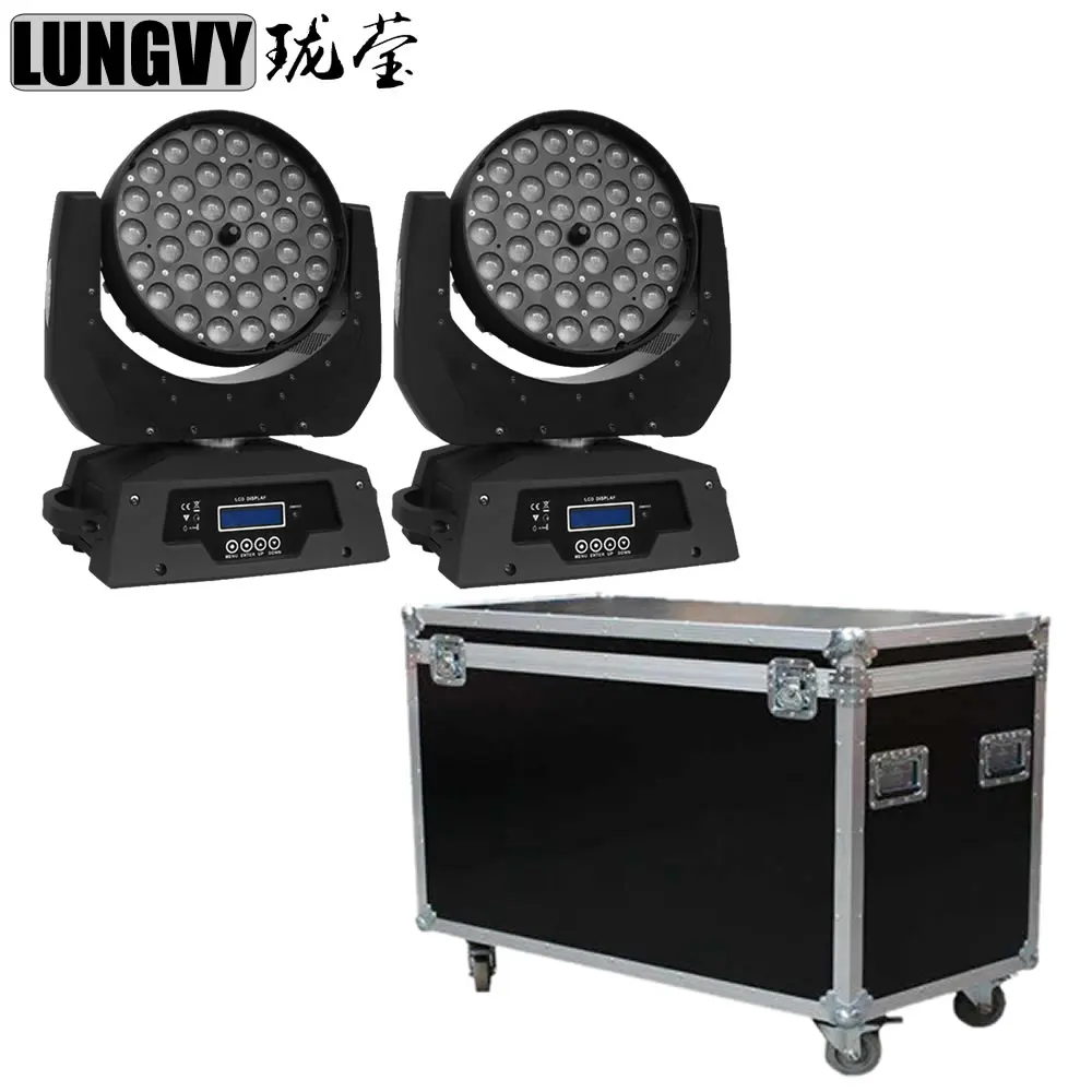 2 шт./партия Flightcase Новинка 36*10 Вт зум движущийся луч света RGBW Led движущиеся головы мыть луч эффект света