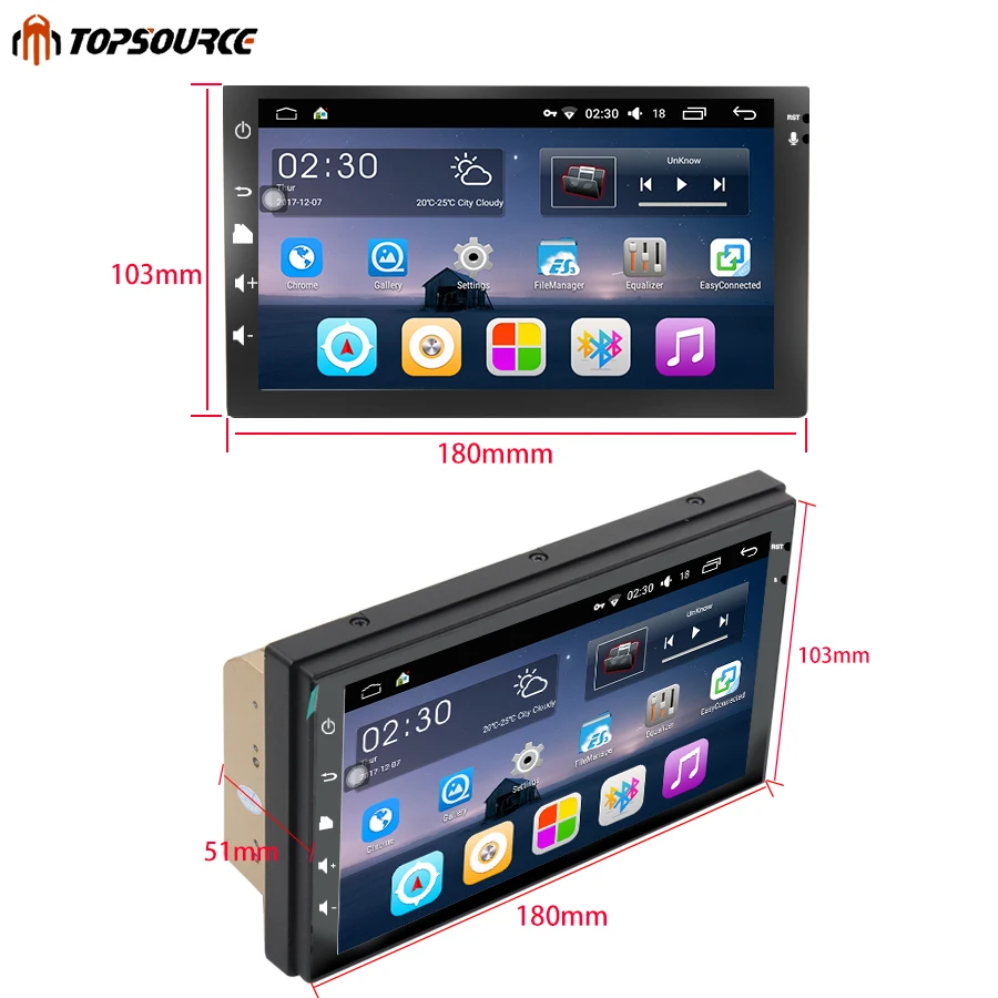 TOPSOURCE автомобильный мультимедийный плеер 7002 Универсальный 7 дюймов 2 Din