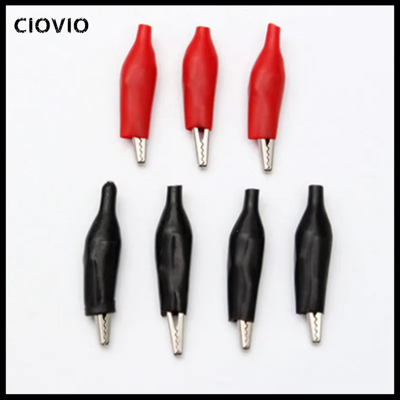 20pcs28MM Metal Alligator Clip G98 Crocodile Electrical Clamp Testing Probe Meter Black Red with 