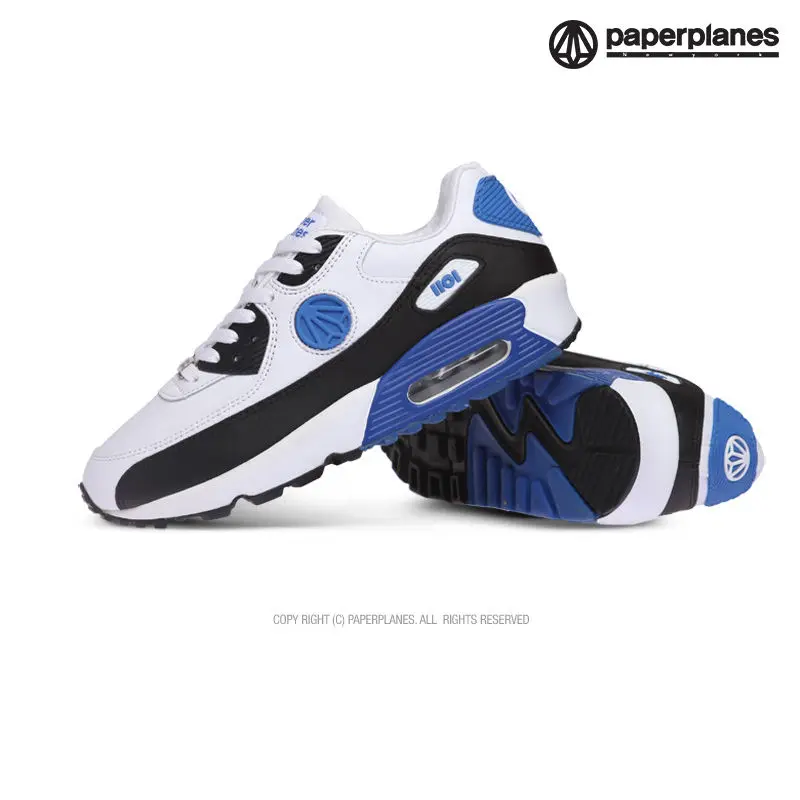 Paperplanes 1101-белый черный Air Кепки Прогулки Обучение на шнуровке обувь Тренеры кроссовки
