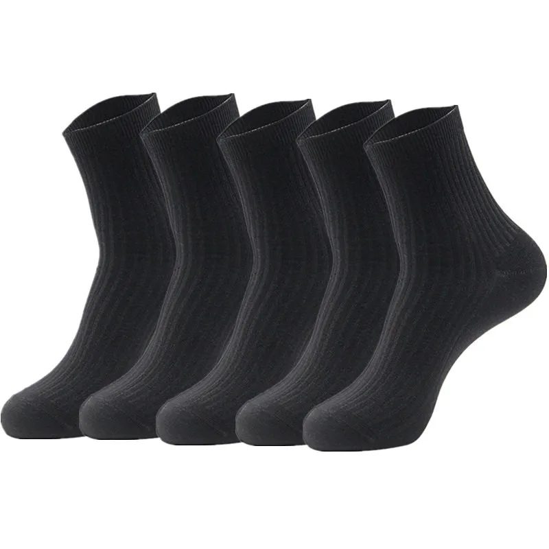 LICOOYICOO/5 пар, мужские носки, летние сетчатые Дышащие носки для мужчин, одноцветные носки, Повседневные тапочки, Meias Masculino Cang - Цвет: Черный