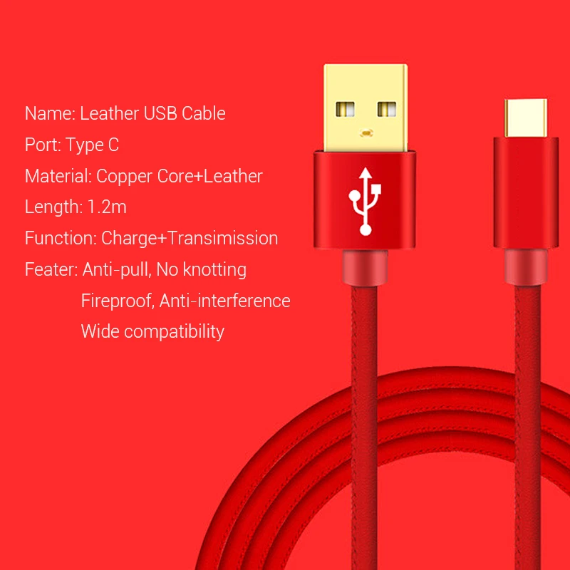 1,2 м USB C кабель для Xiaomi Redmi USB C кабель для зарядки и передачи данных с кожи телефонный кабель для зарядки и передачи данных для samsung Galaxy S9/S9+/S8/S8+/Note 9/s10 Z2 Oneplus