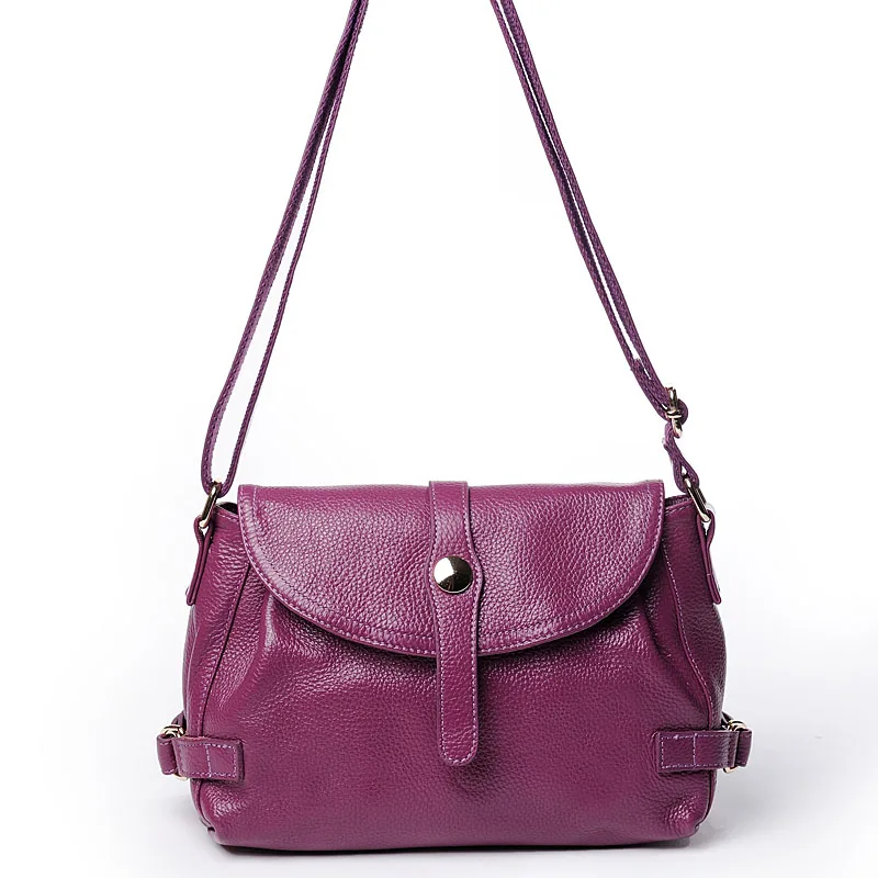 Модные Винтажные Сумки в стиле "Ретро" женские сумки-мессенджеры кожаные сумки через плечо первый слой воловья кожа дизайнерские сумки высокого качества - Цвет: Purple