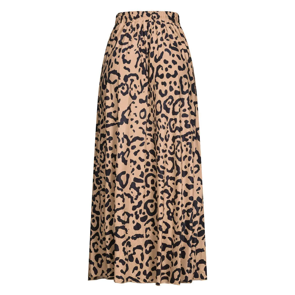 Топ, Женская длинная Плиссированная юбка макси с леопардовым принтом, на завязках, с высокой талией, в богемном стиле, сделай сам, повседневные одноцветные асимметричные юбки А19