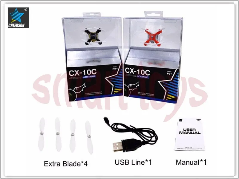 Cheerson CX-10C 2.4GHz 4CH 6-Axis Gyro Mini RC Quadcopter RTF with 0.3MP Camera (2)