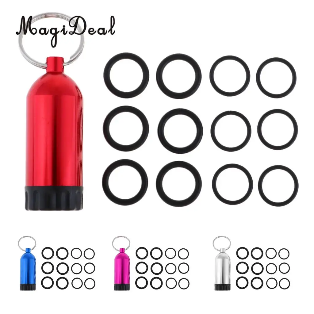 Mini Aluminum Scuba Diving Tanks with 12 O Rings Brass Pick Dive Key Ring