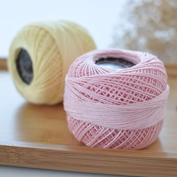 

300g(50g*6pcs) 3# Dyeing 100%Cotton Lace Yarn Baby Cup Mat Cotton ThreadSoft and smooth Cool perspiration