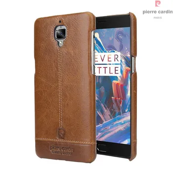 

Original Pierre Cardin Case For OnePlus 3T 3 T Three Luxury Phone Case Genuine Leather Hard Slim Back Cover For One Plus 3T 3