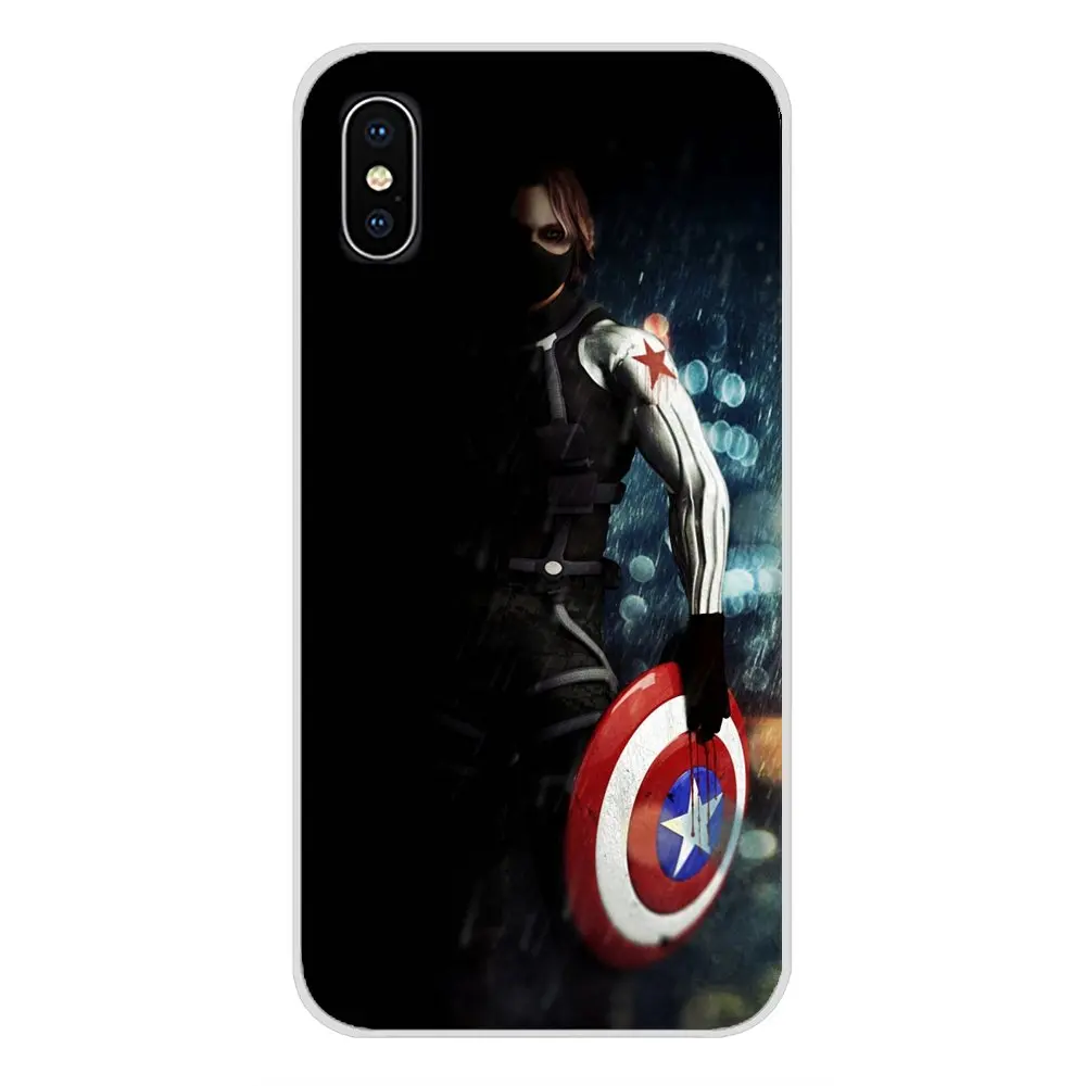 Captain America Bucky Barnes для Samsung Galaxy S4 S5 MINI S6 S7 edge S8 S9 S10 Plus Note 3 4 5 8 9 Мягкие прозрачные