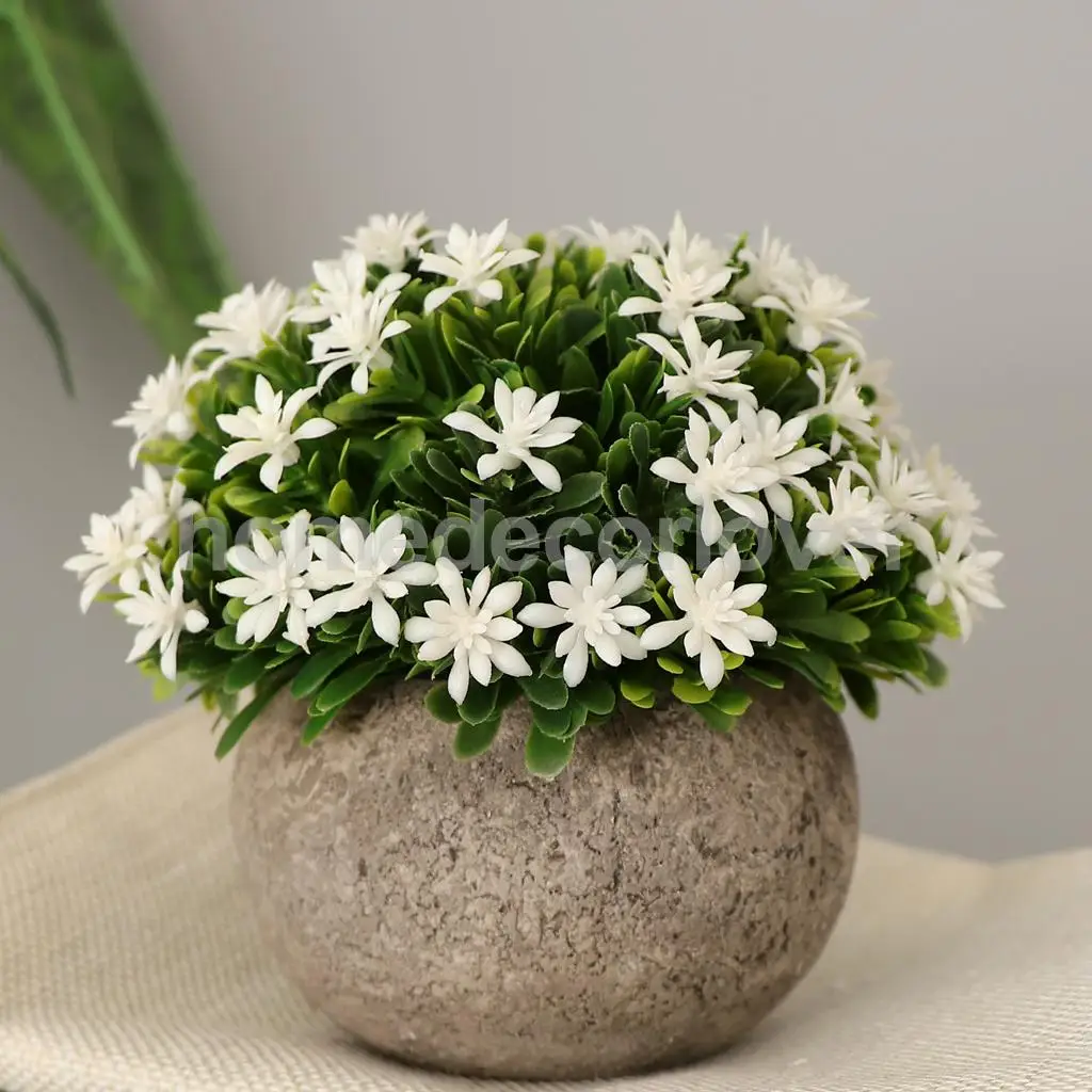 Hot Sales Artificial Shrubs Faux Plastic Fake Gypsophila Potted Flowers Indoor Outside Home Garden Office Wedding Home Decor
