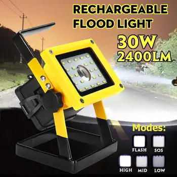 

New 2400LM LED Portable FloodLight Searchlight Camping Light Rechargeable Handheld Work Light Power By 18650 Portable Lantern
