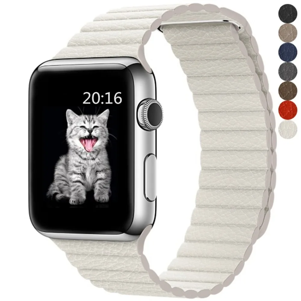 

New Genuine Leather Loop Watchband for Apple watch leather Wristband For Apple Watch Strap