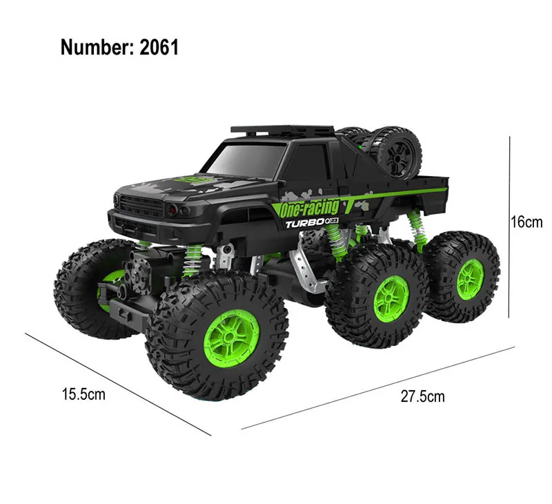 1/16 RC Car 6WD drive remote climbing car Double Motors Drive Bigfoot Cars 2.4Ghz Electric RC Toys High Speed Off-Road Vehicle
