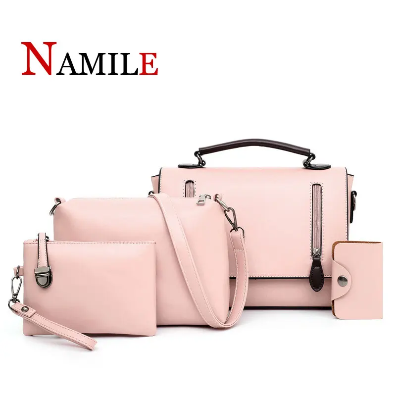 

2019 fashion ladies bag set of 4 / PU leather composite bag top handbag ladies Messenger bag ladies Messenger bag handbag