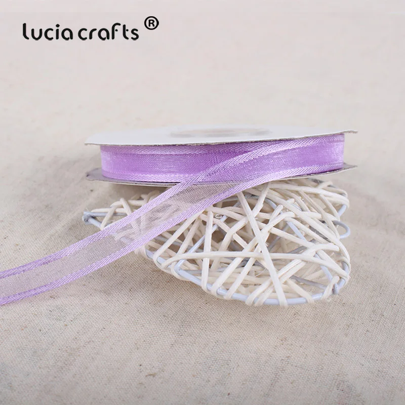 Lucia crafts 3/8 ''10 мм органза лента ручной работы пошив одежды «сделай сам» и аксессуары для волос бант 1 рулон/5 рулон, 25y/рулон U0301 - Цвет: color 13