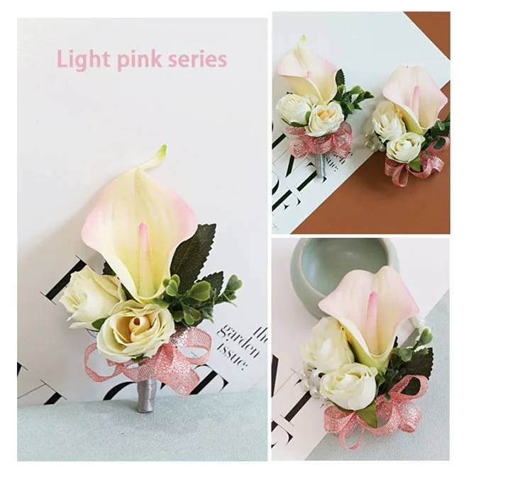 wedding corsage groom flower boutonniere cuff bracelets bridesmaid (11)