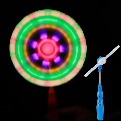 Windmills Flashing Light Up LED And Music Rainbow Spinning Windmill Glows Toys Kids best Gift 1pcs Glow Party Supplies