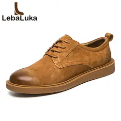 LebaLuka/модная мужская кожаная повседневная обувь на шнуровке на плоской подошве, винтажные броги, обувь для отдыха, повседневная обувь