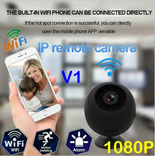 1080P HD Night Vision Wireless Baby Monitor Portable Home Dome IP Camera Home Security Mini Small Smart WiFi Monitor 128G