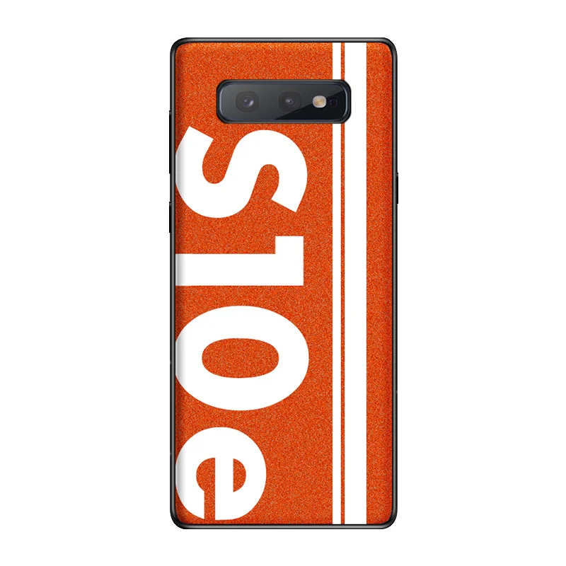 Для samsung S10 чехол, оригинальная Спортивная уличная культура, кожа, мягкий край, защитный чехол для samsung Galaxy S10 Plus S10e S10 5G чехол - Цвет: S10e-Orange