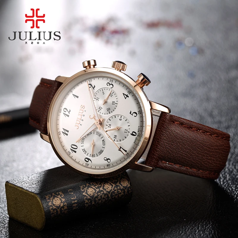 JULIUS 36mm Unisex Watch Famous Brand Sport Watch Quartz-Watch Waterproof Women Whatch Clock Business Watch Chronos Dial JA-937