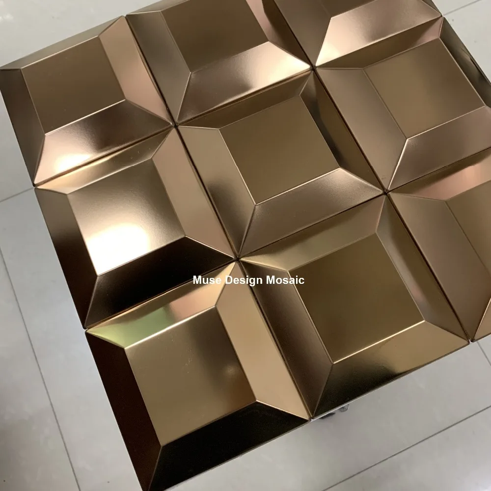 3D金属马赛克宝塔形 玫瑰金 (10)_副本