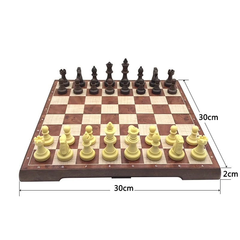 Yernea New Chess Magnetic Folding Chessboard Plastic Chess Pieces Magnetic Chess Games Checkerboard 30*30*2cm Entertainment Game