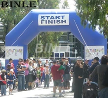 Personalized logo blue advertising angle inflatable race arch start and finish line arches gate for event