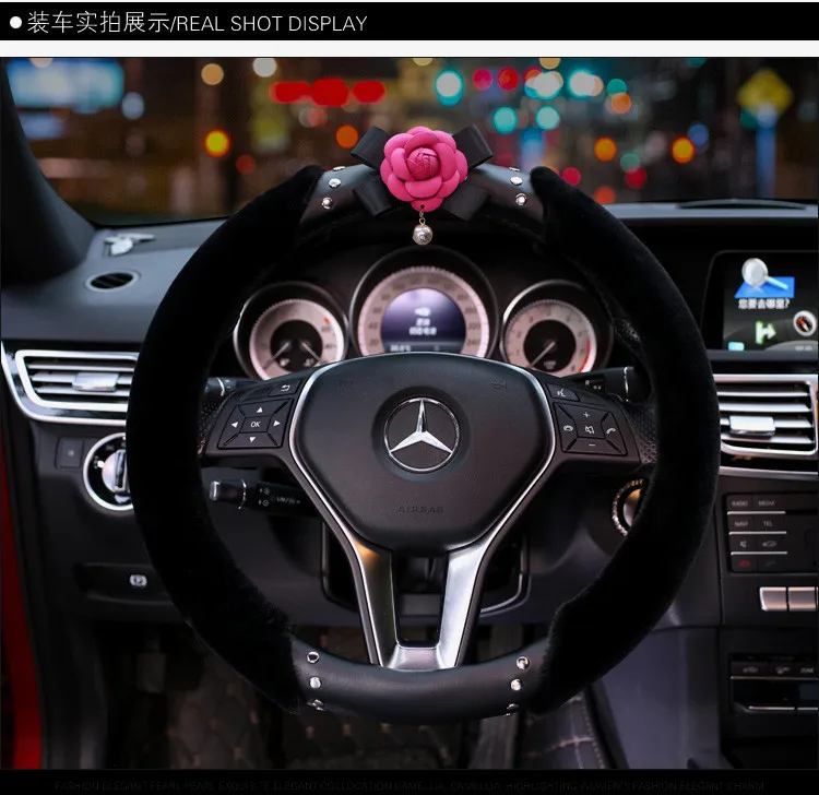 Diameter 38cm Steering Wheel Cover Fashion With Flowers Car Steering Wheel Cover All Season Universal Steering Wheel Cover