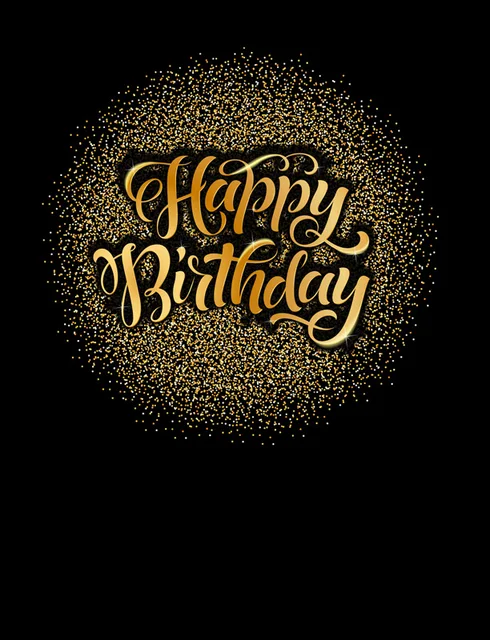 5x7ft black wall gold glitter happy birthday party poster kids poster for birthday