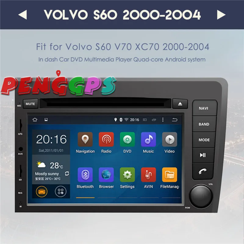 2 din Android 9,0 автомобильный dvd-плеер gps навигация для Volvo S60 V70 XC70 2000-2004 Мультимедиа стерео Авто головное устройство видео