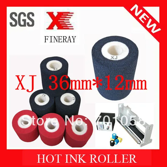 For food plastic bags expiry date coding sponge and printing ink XJ type 36mm*12mm black hot melt roll |