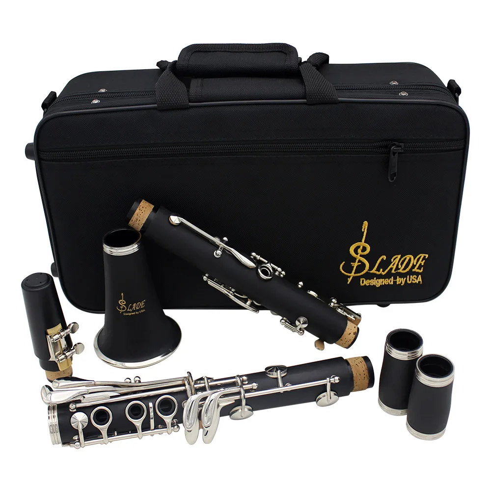 

ABS 17 Key Clarinet bB Flat Soprano Binocular Clarinet with Cleaning Cloth Gloves Screwdriver Reed Case Woodwind Instrument