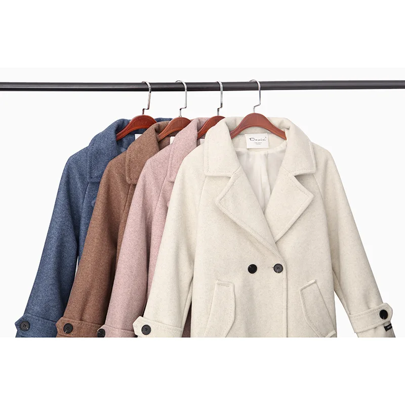 Femmes La Simple Femelle 2019 Femme Casaco Plus Survêtement Pardessus Maxi Automne Robe Feminino bleu Hiver marron Cassic Laine Manteau rose Taille Longcoat Beige gEwEIzqxA