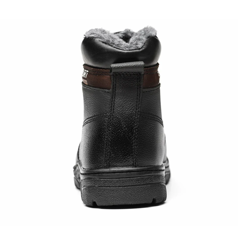 Зимняя защитная обувь Мужская Рабочая обувь из натуральной кожи военные ботинки со стальным носком, на шнуровке, с прокалыванием Большие размеры 36-46