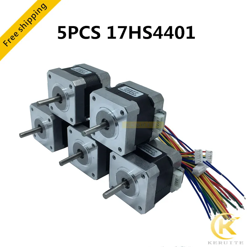 

Free shipping 5pcs 4-lead Nema17 Stepper Motor 42 motor Nema 17 motor 42BYGH 1.7A (17HS4401) motor for CNC XYZ