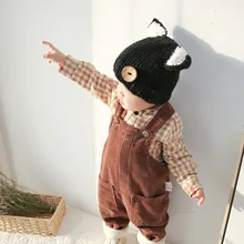 WLG/вельветовый комбинезон для мальчиков и девочек; Детский комбинезон бежевого, кофейного, темно-зеленого цвета; повседневная одежда для детей 9-48 месяцев