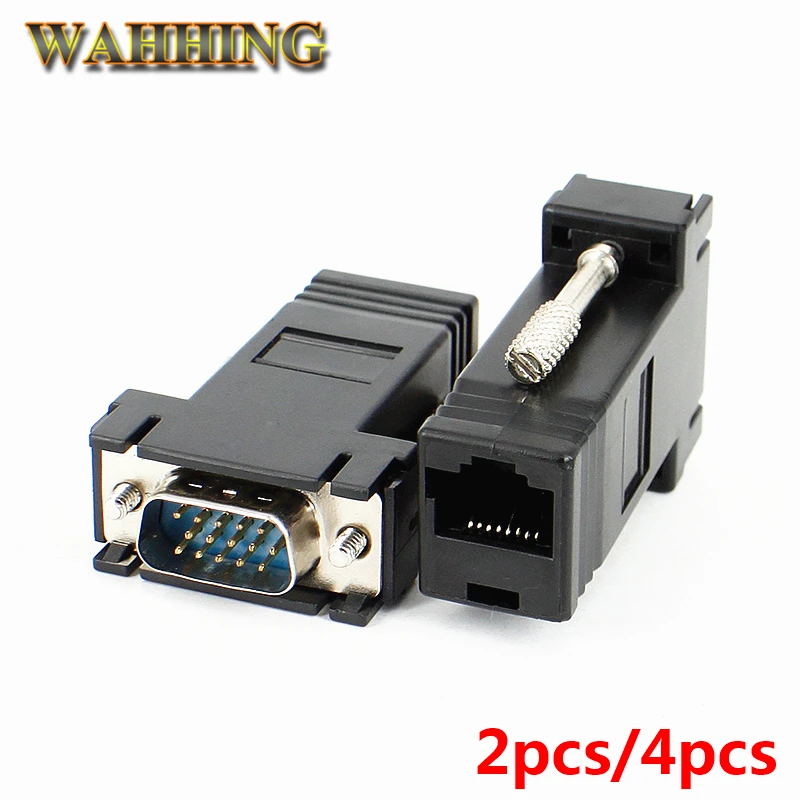 2 4ピースd Sub Vgaにrj45ネットワークケーブルアダプタrj45コンバータvga男性にrj45エクステンダーアダプタコネクタlan Cat5 5e Cat6 Hy378 Vga To Rj45 Vga Tod Sub Vga Aliexpress