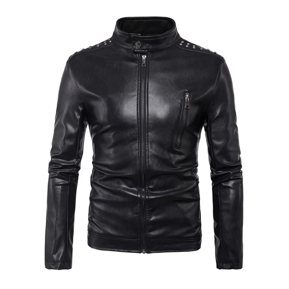 Men Jacket Winter 2018 New Fashion Men's Leather Jacket Men's Casual Quality Brand Motorcycle Leather Jackets veste homme