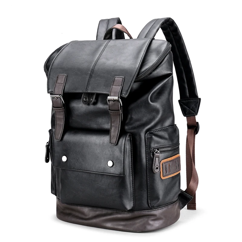 Large Capacity Men's Leather Laptop Backpack Male Luggage Bag Casual ...